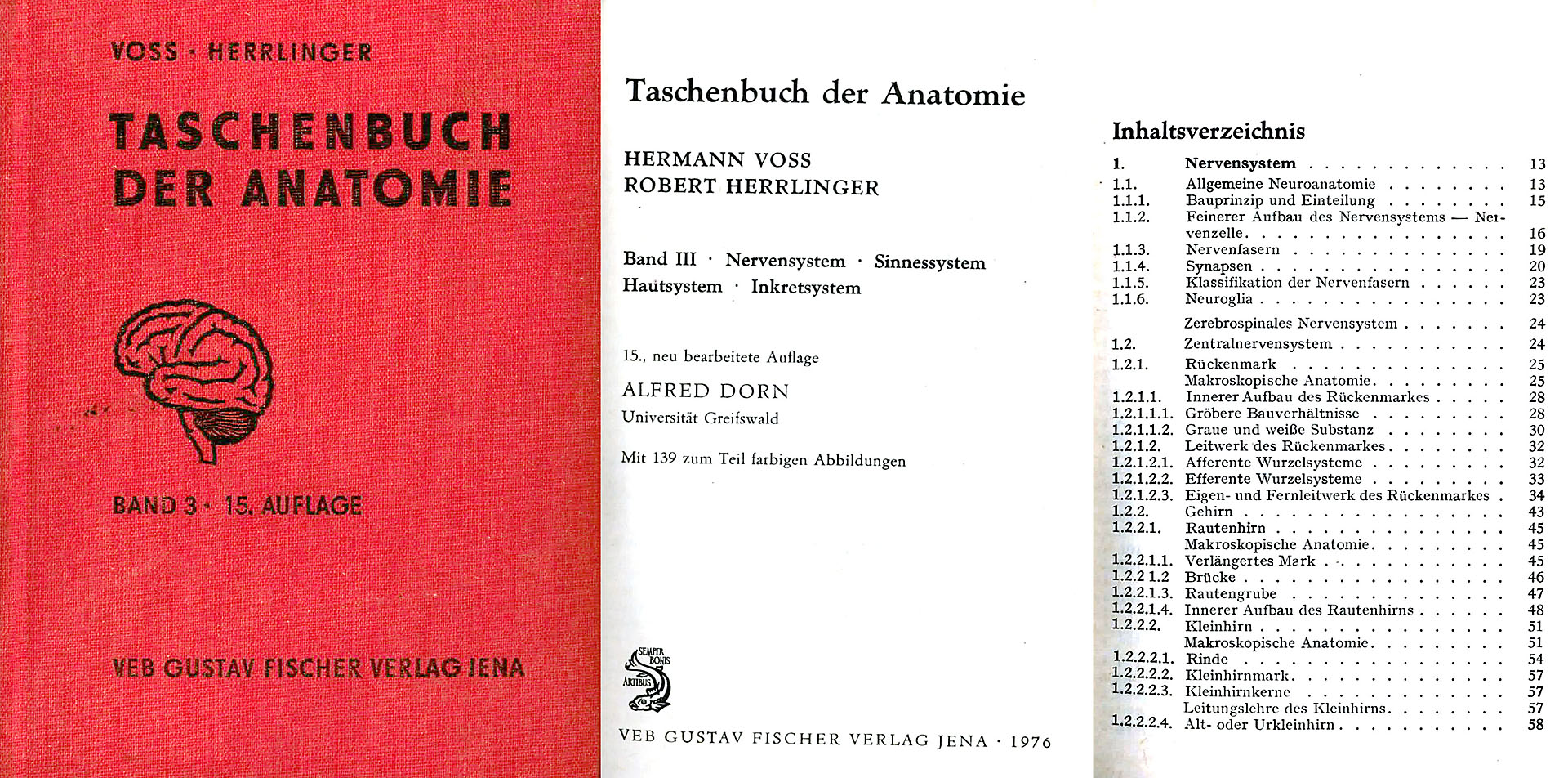 Taschenbuch der Anatomie - Band 3 - Voss, Hermann / Herrlinger, Robert